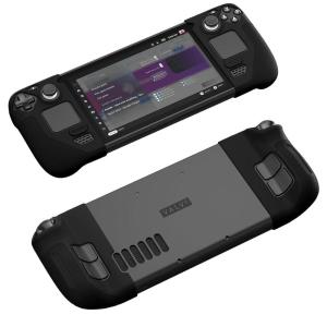 imageJSAUX Silicone Grip Protection Case Compatible with Steam Deck OLEDLCD Steam Deck Grip Steam Deck GripSkin GripArmor Silicone Sleeve Set one Left and one Right  GP0016 GreyBlack