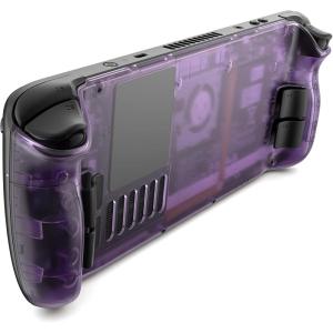 imageJSAUX Transparent Back Plate for Steam Deck DIY Clear Edition Replacement Shell Case Compatible with Steam Deck Buttons with Three Different Heights and Feel  PC0106 PurplePurple