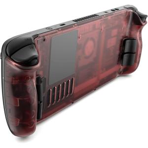 imageJSAUX Transparent Back Plate for Steam Deck DIY Clear Edition Replacement Shell Case Compatible with Steam Deck Buttons with Three Different Heights and Feel  PC0106 PurpleRed