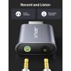 imageUSB Audio Adapter JSAUX USB to Audio Jack Sound Card Adapter with 35mm TRRS Headphone and Microphone External USB Sound Card Compatible with Laptop Desktops Windows MAC Linux PC PS5 PS4Grey