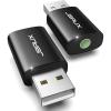 imageUSB Audio Adapter JSAUX USB to Audio Jack Sound Card Adapter with 35mm TRRS Headphone and Microphone External USB Sound Card Compatible with Laptop Desktops Windows MAC Linux PC PS5 PS4black