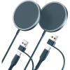 imageMagSafe Charger 2Pack for iPhone 17 JSAUX 15W Magnetic Wireless Charger Fast Charger Pad Compatible with MagSafe Charger iPhone 17 Air Pro Max1615141312 SeriesAirpods BlueBlue
