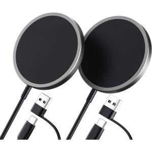 imageMagSafe Charger 2Pack for iPhone 17 JSAUX 15W Magnetic Wireless Charger Fast Charger Pad Compatible with MagSafe Charger iPhone 17 Air Pro Max1615141312 SeriesAirpods BlueBlack