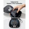 imageJSAUX Slim amp Compact Case for Nintendo Switch Pro  Switch 2 Pro Controller Hard Shell Travel Carrying Case Portable Protective Bag with All Around Protection Includes 6 Thumb Grips BlackClassic Style