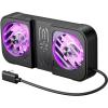 imageJSAUX Cooling Fan Compatible with JSAUX PC0111 ROG Ally X ModCase Dual Silent RGB Fans for Heat Dispersion with 65 Expandable Stand USBC Powered Game Console Cooler
