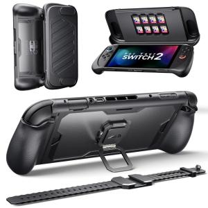 imageJSAUX 360 FullBody Protective Case for Nintendo Switch 2 PC0121 Shockproof ModCase with Front Cover Metal Kickstand amp Silicone Strap Ergonomic AntiSlip Grip Compatible with Switch 2  Basic SetBasic Set