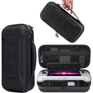 imageJSAUX Carrying Case for Lenovo Legion Go  Go S  Go 2 Large Capacity Hard Travel Pouch Screen Protector Cover with Hand Grip Storage Bag for Console Controllers and Dock  BlackBlack