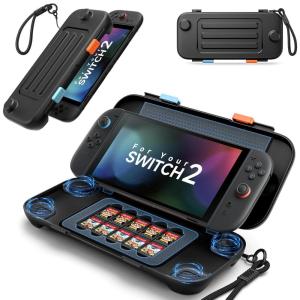 imageJSAUX Hard Carrying Case for Nintendo Switch 2 2025 PC Protective Shell for Switch 2 Storage Dustproof Portable Travel Builtin 10 Game Card Slot  Black PC0126