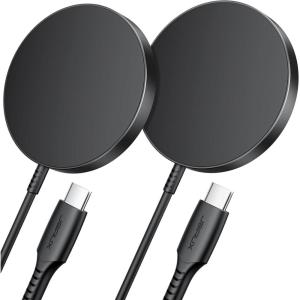imagefor iPhone 17 MagSafe Charger 2Pack JSAUX 15W Magnetic Wireless Charger for MagSafe Charger iPhone 17 Air Pro Max1615141312 SeriesAirpods Mag Wireless Charging PadBlackBlack