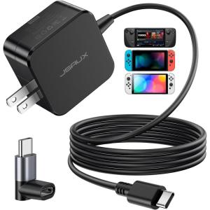 image65W USB C Charger JSAUX 10FT Cable 65 Watt Laptop Wall Fast Charger Compatible with ROG Ally Steam Deck MacBook ProAir Chromebook Huawei Matebook Dell Lenovo ASUS and Any Laptops or Phones45 watt