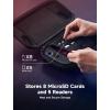 imageJSAUX Slim Travel Case for Lenovo Legion Go  Go S  Go 2 Compact Hard Shell Carrying Pouch for Console Holds 8 MicroSD Cards and 5 Card Readers Includes Carry Strap BlackSlim