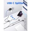 imageJSAUX USB C Splitter 2 in 1 USB C Headphone and Charger Adapter Type C to USB C Audio with PD Fast Charging Dongle Compatible with iPhone 15 Pro Max Samsung Galaxy S23S22S21 Ultra iPad PixelWhite