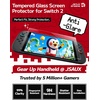 image:imageJSAUX 2Pack 97 Blue Light Blocking Tempered Glass Screen Protector for Nintendo Switch 2 Easy to Install with Guide Frame Eye Strain Relief 9H Hardness Scratch Resistant Accessories for Switch2AntiGlare