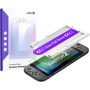 image:imageJSAUX 2Pack 97 Blue Light Blocking Tempered Glass Screen Protector for Switch 2 Place amp Pull Guide Frame for Easy Installation Ultra Clear 9H Hardness Anti Fingerprint Eye Strain ReliefBluelight Blocking