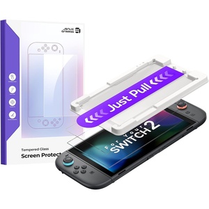 image:imageJSAUX 2Pack 97 Blue Light Blocking Tempered Glass Screen Protector for Switch 2 Place amp Pull Guide Frame for Easy Installation Ultra Clear 9H Hardness Anti Fingerprint Eye Strain ReliefHD Clarity