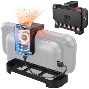 image:imageJSAUX Cooling Fan and Ventilated Stand Set for Switch 2 Dock Mode Cooling Support Stepless Fan Speed Control Improved Airflow Reduce Heat BuildUp Game Card Storage Slots GP0203