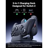 image:image3 in 1 Charging Dock for Nintendo Switch 2 JoyCon and Pro Controller WEOTOO Controller Charger with LED Indicator SpaceSaving Storage Stand Accessories for Switch2 2025BlackBlack