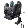 image:image3 in 1 Charging Dock for Nintendo Switch 2 JoyCon and Pro Controller WEOTOO Controller Charger with LED Indicator SpaceSaving Storage Stand Accessories for Switch2 2025BlackGrey