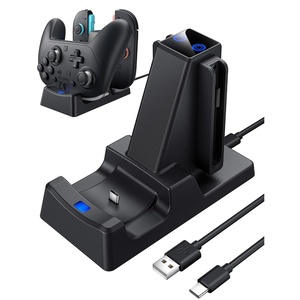 image:image3 in 1 Charging Dock for Nintendo Switch 2 JoyCon and Pro Controller WEOTOO Controller Charger with LED Indicator SpaceSaving Storage Stand Accessories for Switch2 2025BlackBlack